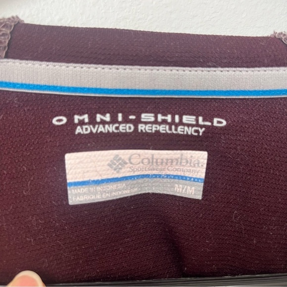 Columbia Men's Maroon Omni Shield Zip Sweatshirt Size Medium Advanced Repellency - Picture 11 of 15